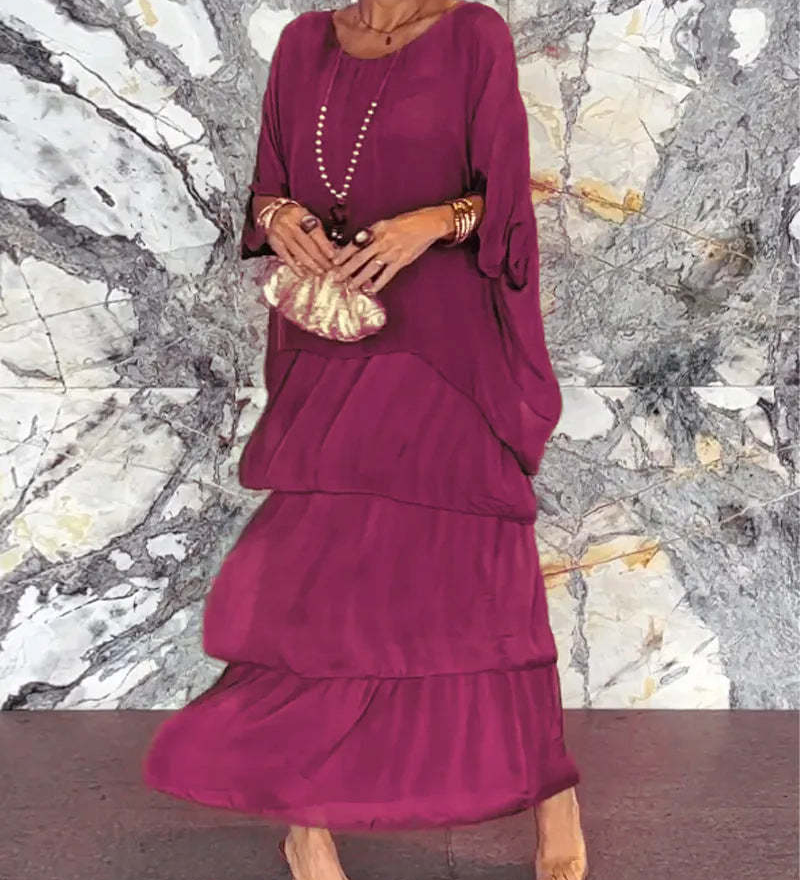 Overlay Tiered Maxi Dress