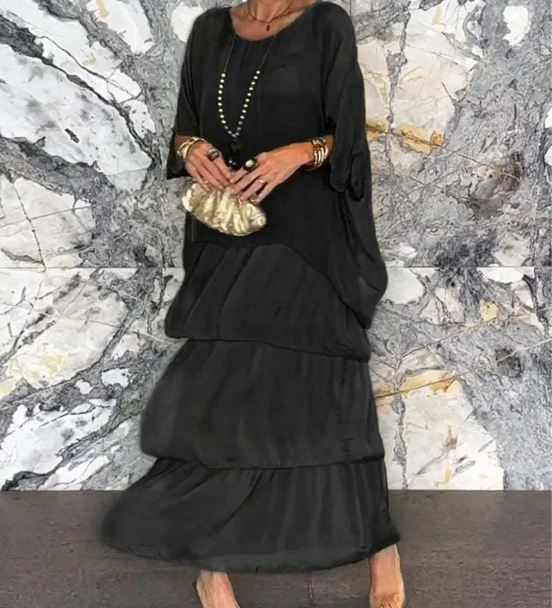 Overlay Tiered Maxi Dress