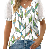 Charming V-Neck Puff Sleeve Blouse