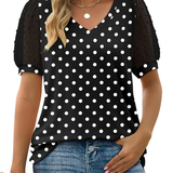 Charming V-Neck Puff Sleeve Blouse