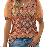 Charming V-Neck Puff Sleeve Blouse