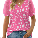 Charming V-Neck Puff Sleeve Blouse