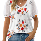 Charming V-Neck Puff Sleeve Blouse
