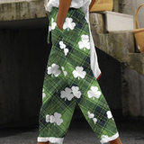 Bohemian Floral Print Straight-Leg Pants