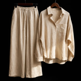 Casual Solid Lounge Two-Piece Set