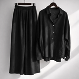 Casual Solid Lounge Two-Piece Set