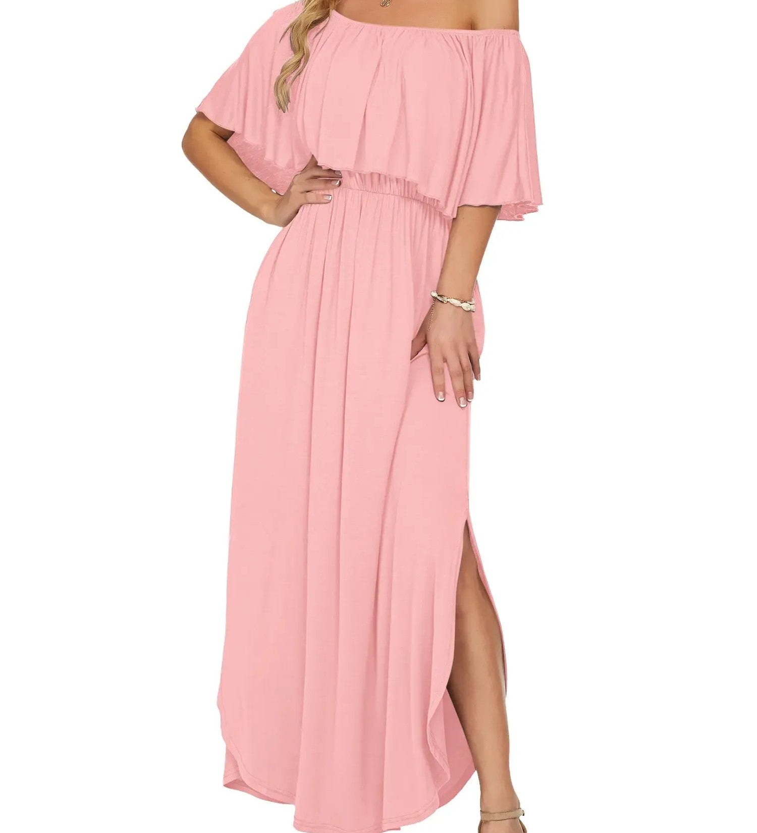 Women's Summer Floral Off-the-Shoulder Maxi Dress