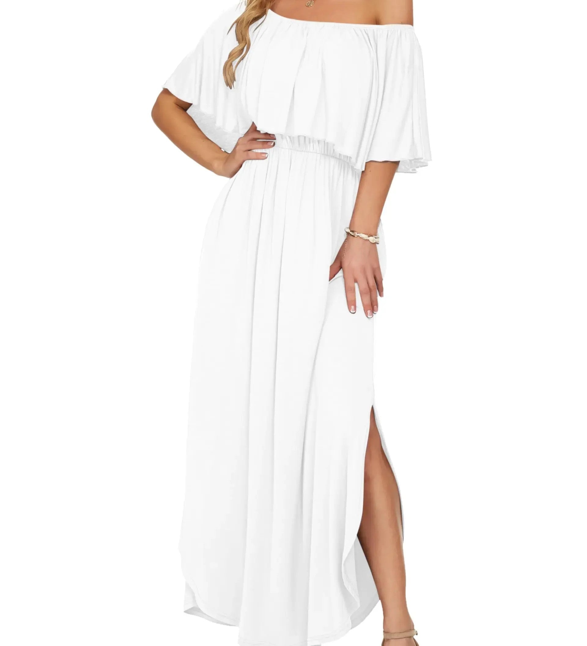 Women's Summer Floral Off-the-Shoulder Maxi Dress