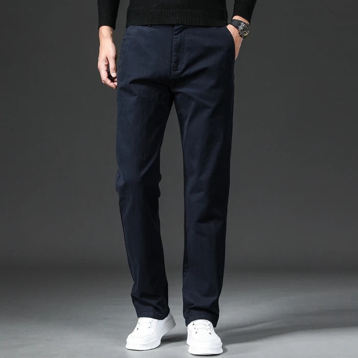 Classic Straight-Leg Cotton Trousers