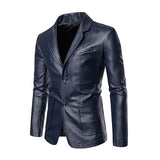 Smart Casual Leather Blazer for Professional Wear