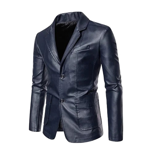 Smart Casual Leather Blazer for Professional Wear