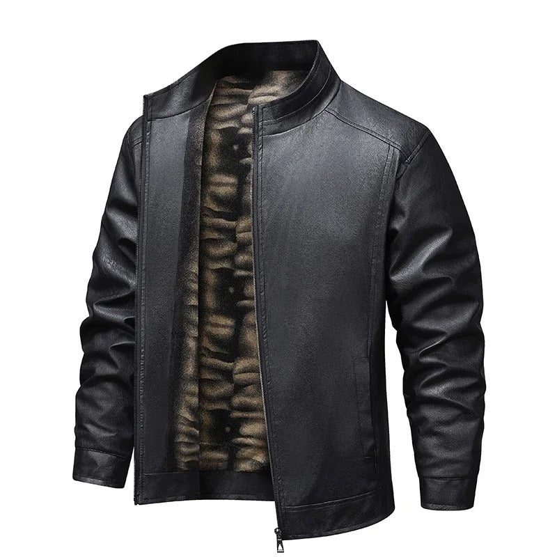 Wool-Lined Vintage Leather Jacket