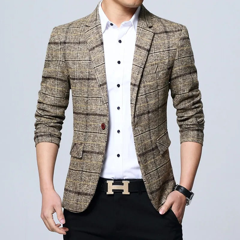 Chic Checkered Blazer