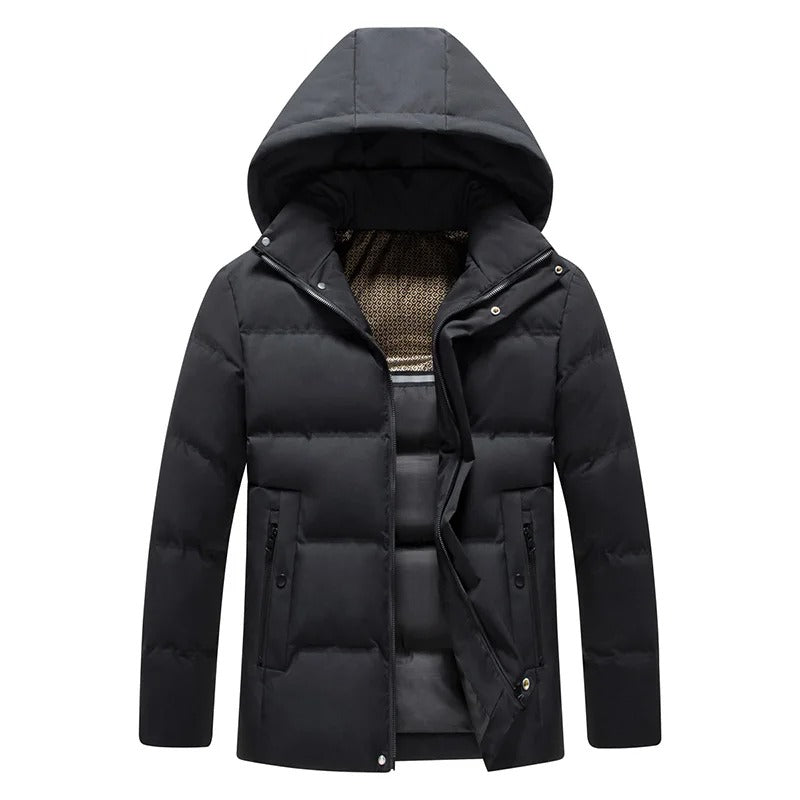 Chic Wool Hooded Overcoat