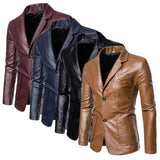 Smart Casual Leather Blazer for Professional Wear