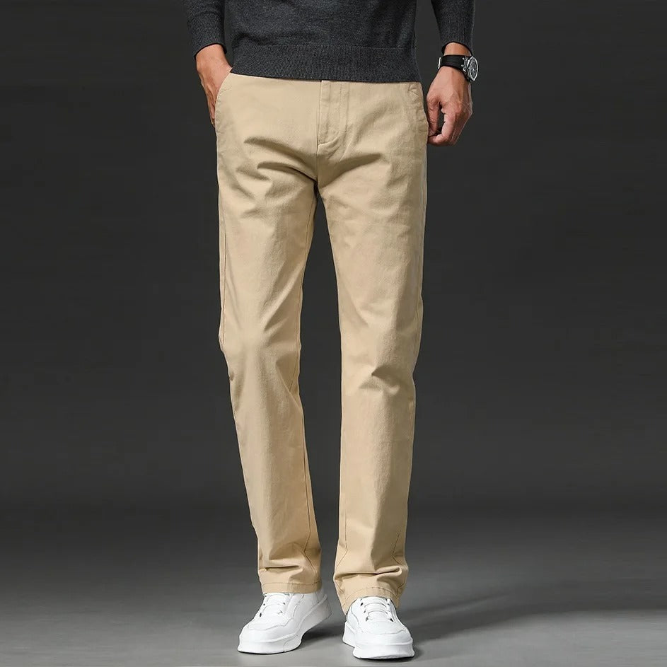 Classic Straight-Leg Cotton Trousers