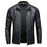Premium High-Collar Leather Jacket