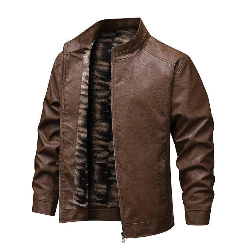 Wool-Lined Vintage Leather Jacket