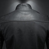 Premium High-Collar Leather Jacket