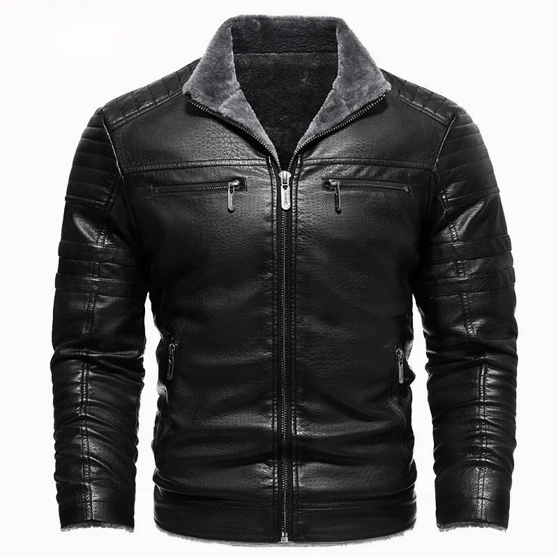 Vintage Leather Jacket with Cozy Wool Lining