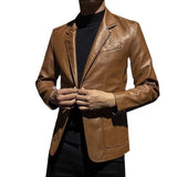 Smart Casual Leather Blazer for Professional Wear