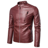 Chic High-Collar Leather Jacket