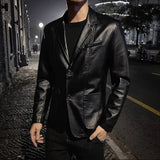 Smart Casual Leather Blazer for Professional Wear