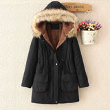 FERONA™ | Elegant Coat with Faux Fur Hood