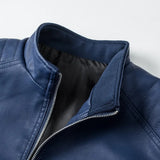 Premium High-Collar Leather Jacket