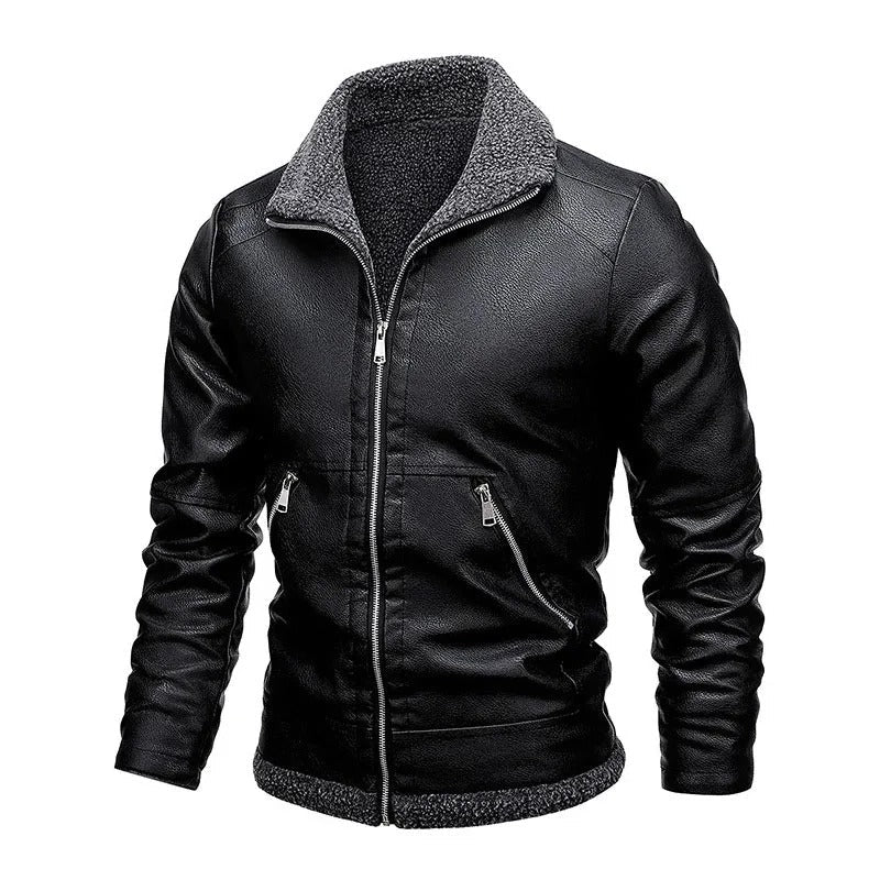 Chic Wool and Leather Coat
