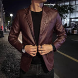 Smart Casual Leather Blazer for Professional Wear