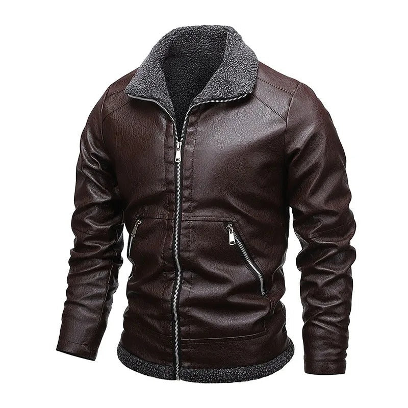 Chic Wool and Leather Coat