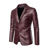 Smart Casual Leather Blazer for Professional Wear