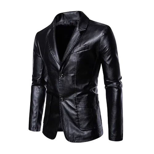 Smart Casual Leather Blazer for Professional Wear