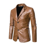 Smart Casual Leather Blazer for Professional Wear