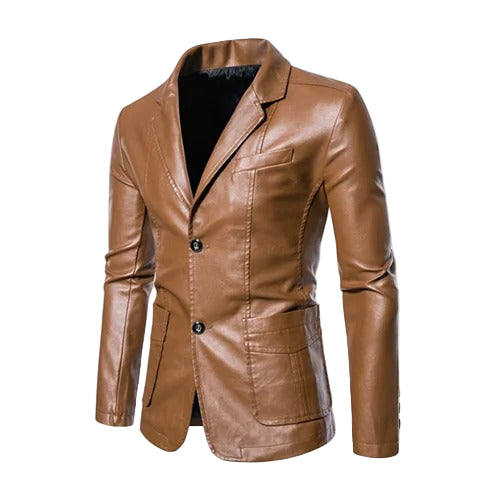 Smart Casual Leather Blazer for Professional Wear