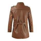 Chic Long Leather Motorcycle Jacket