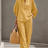 Relaxed Fit Linen Two-Piece Set