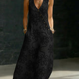 Floral Embroidered Boho Maxi Dress