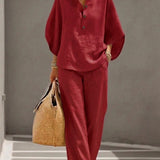 Relaxed Fit Linen Two-Piece Set