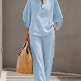 Relaxed Fit Linen Two-Piece Set