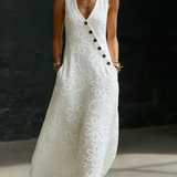 Floral Embroidered Boho Maxi Dress