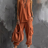 Cargo Pocket Casual Tank & Jogger Set