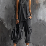 Cargo Pocket Casual Tank & Jogger Set