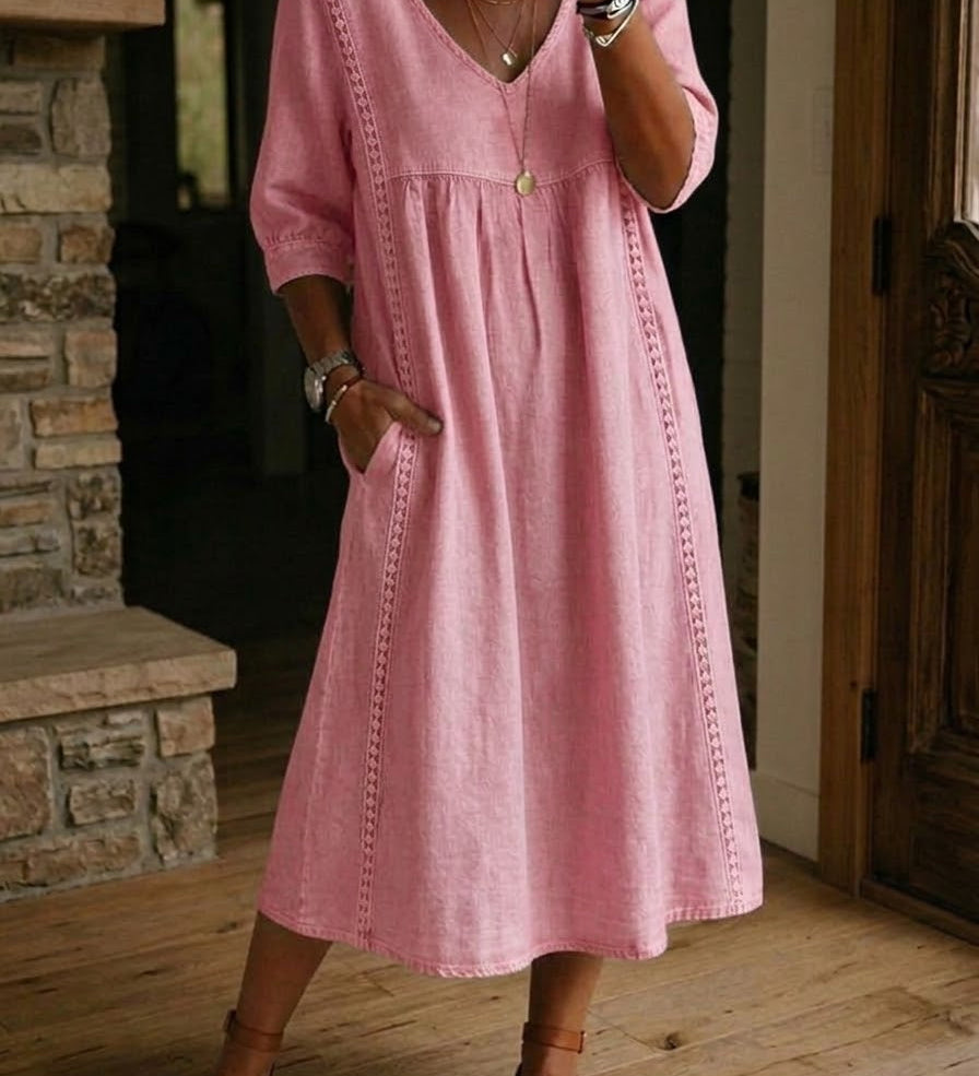 Artistic Floral Sleeve Maxi Dress