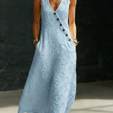 Floral Embroidered Boho Maxi Dress