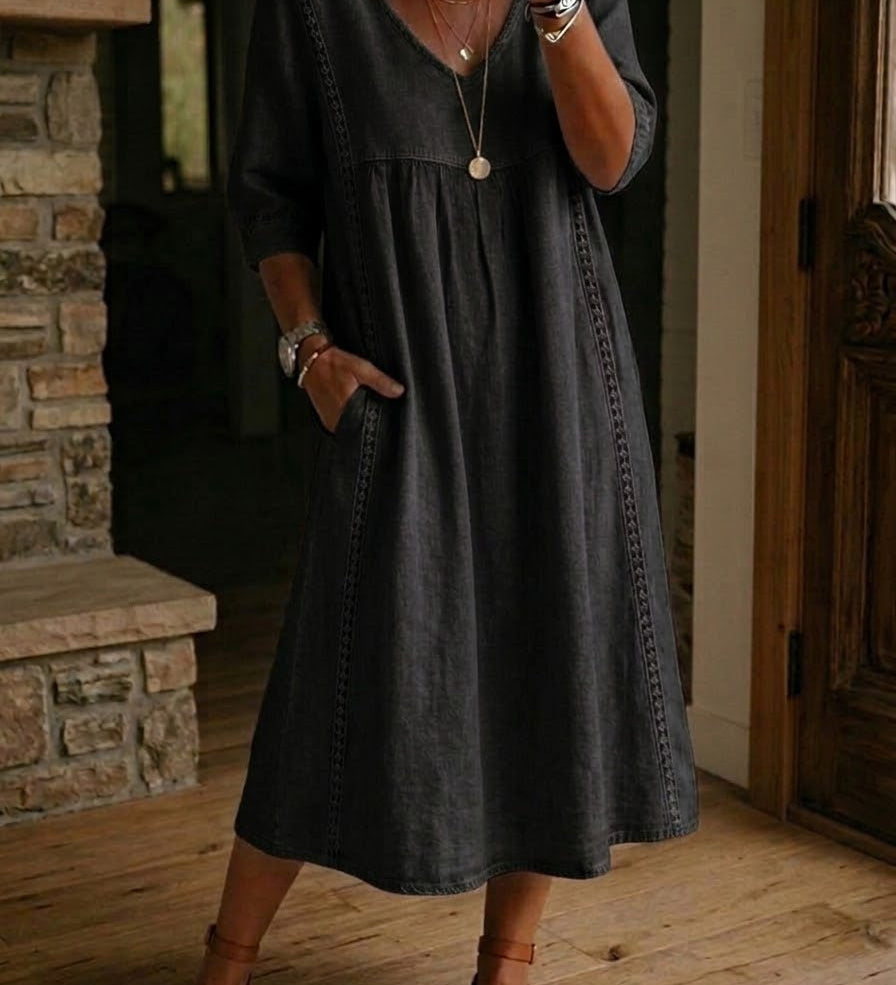 Artistic Floral Sleeve Maxi Dress