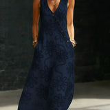 Floral Embroidered Boho Maxi Dress