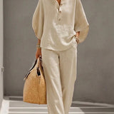 Relaxed Fit Linen Two-Piece Set