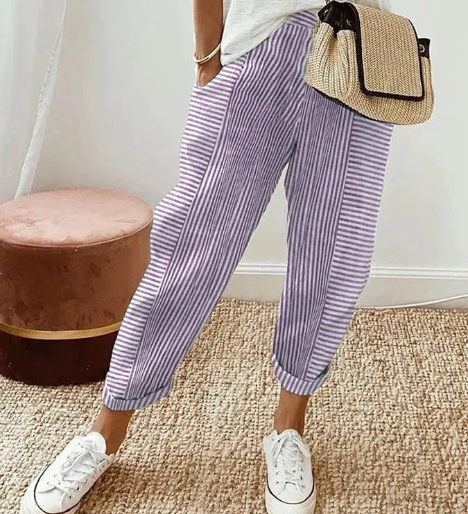 Darine™ | Elegant Striped Linen Pants